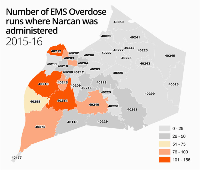 maps show louisville areas where opioid overdoses spiked the most