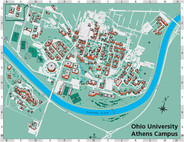 ohio university s athens campus map