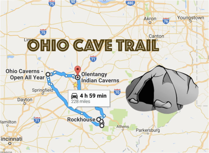 this map shows the shortest route to 7 of ohio s most incredible