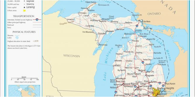 michigan elevation map maps directions
