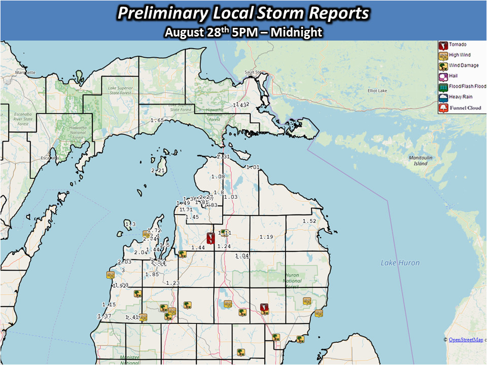 four confirmed tornadoes august 28th severe weather summary