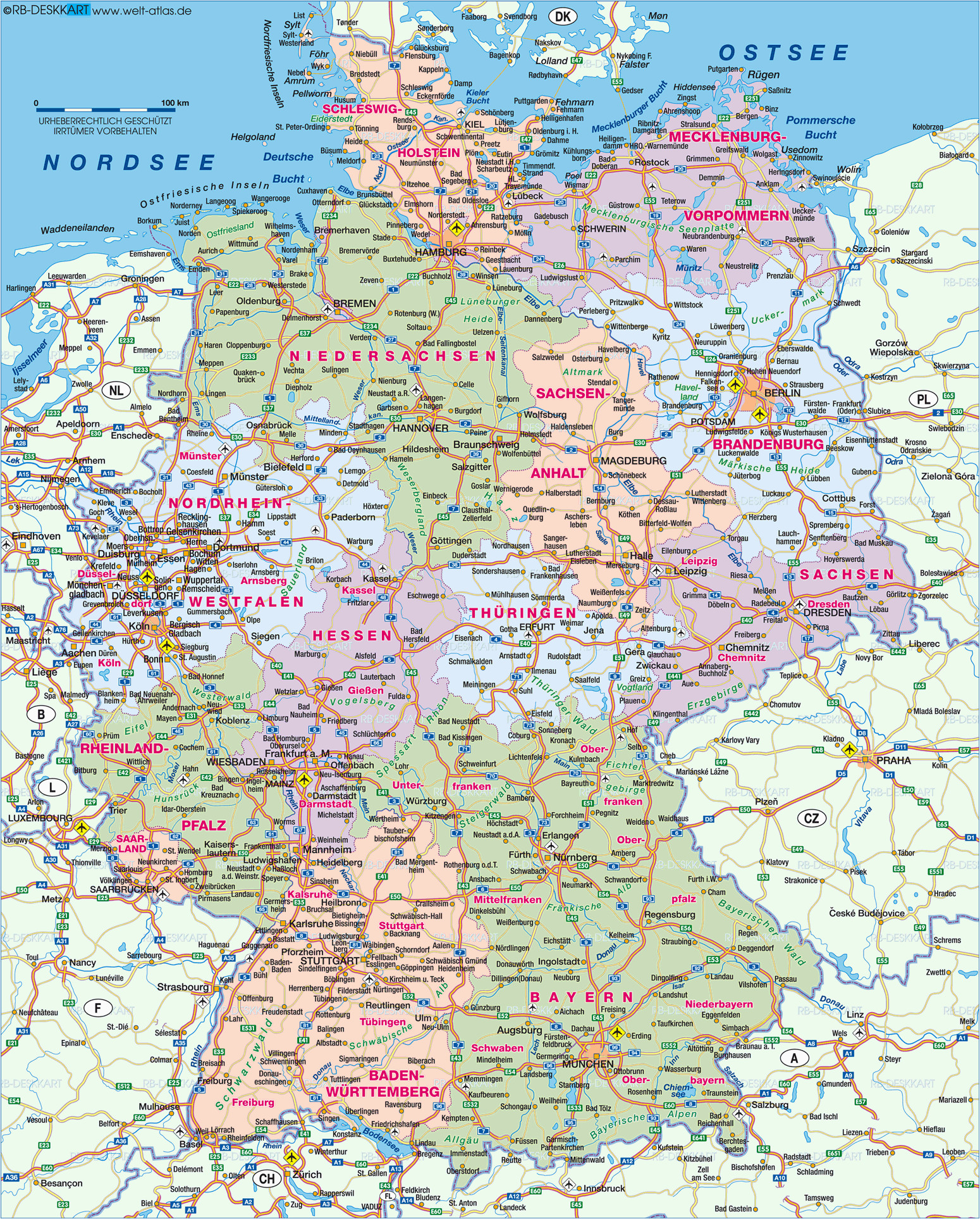 karte von deutschland ancestry map germany travel