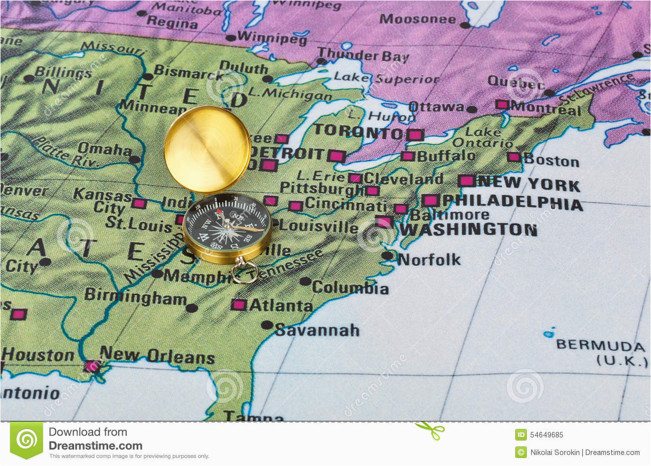usa map and compass stock image image of colorful compass 54649685