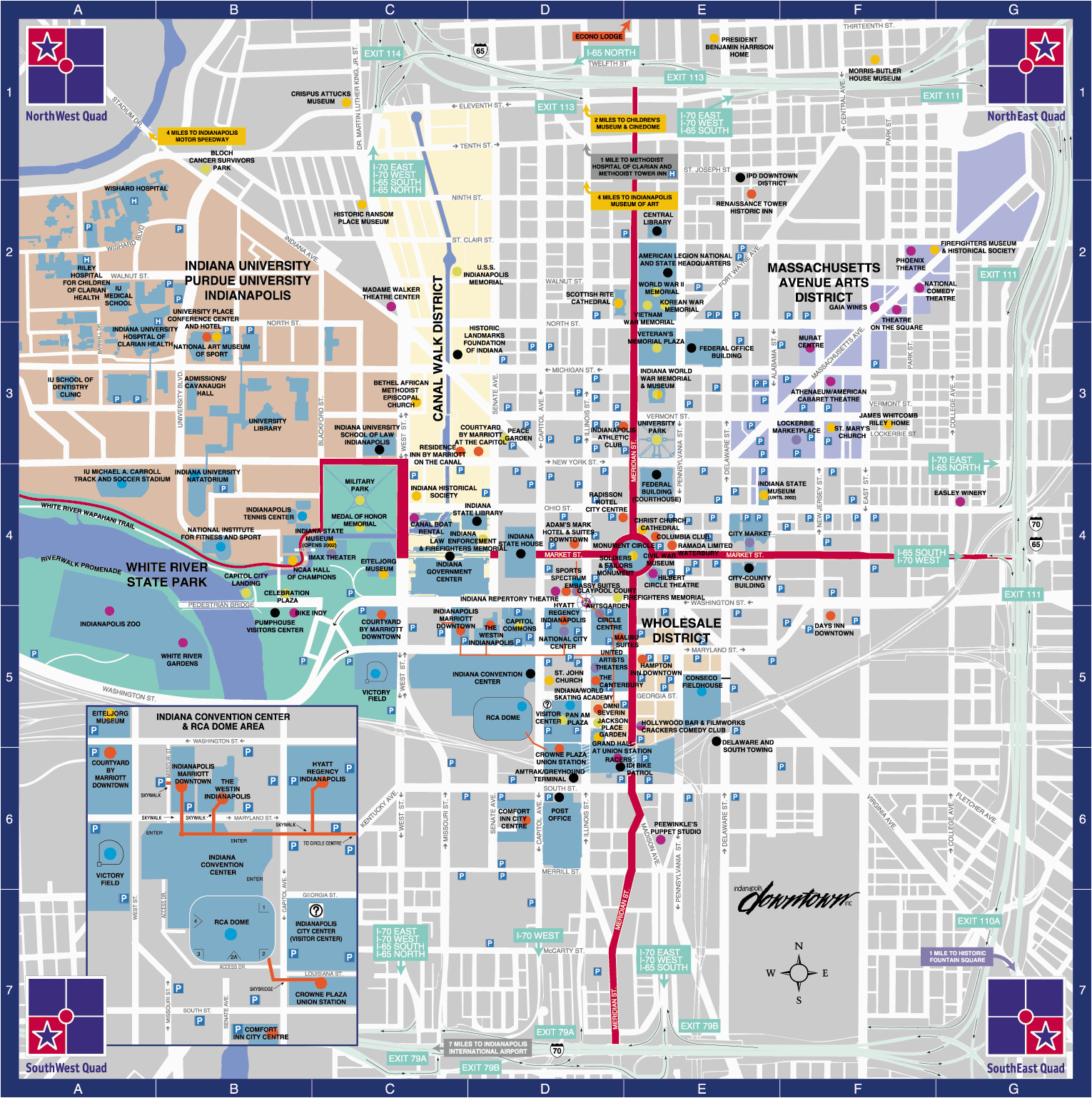 this large map of downtown indianapolis may take a moment to load