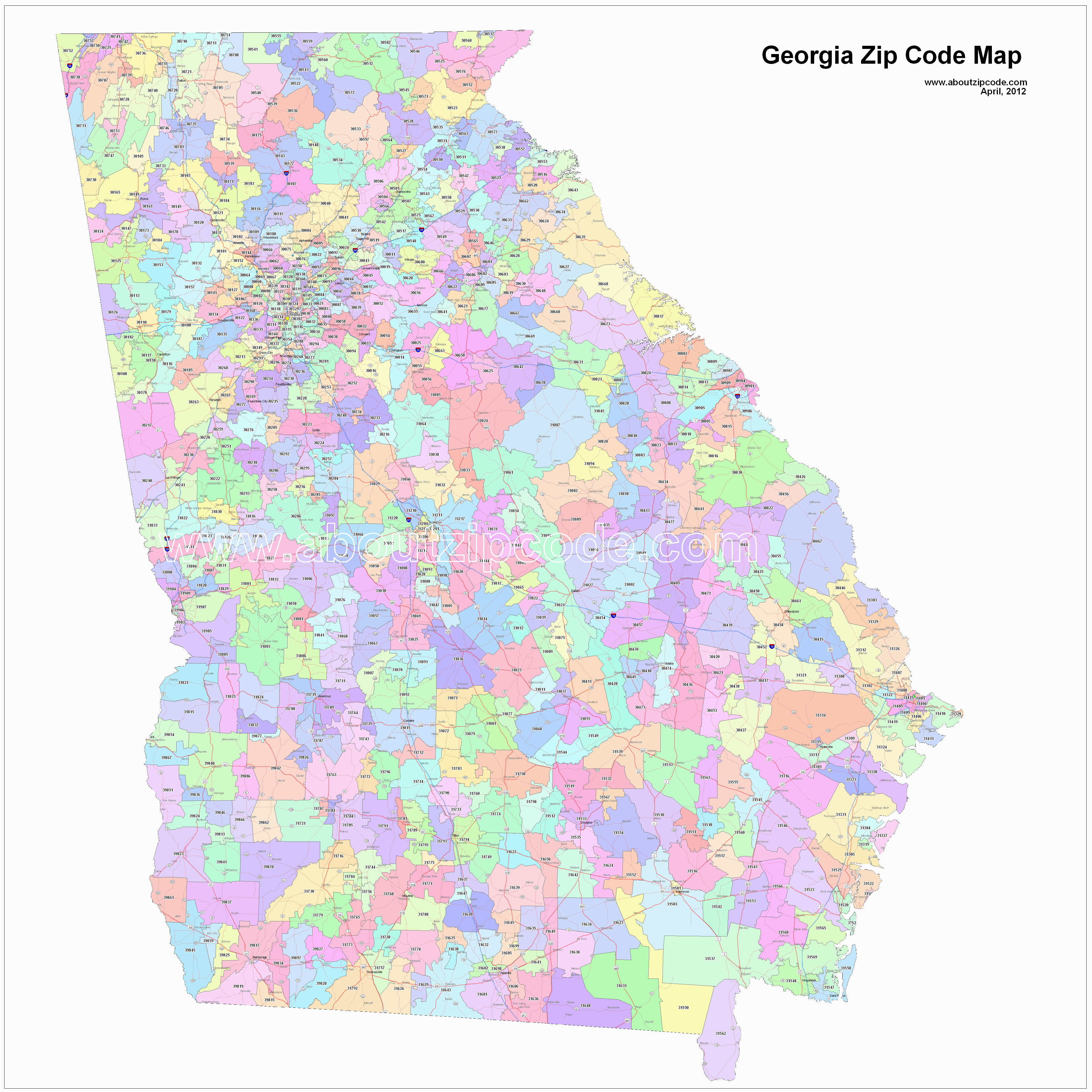 Map Of Georgia Zip Codes Georgia Zip Code Maps Free Georgia Zip Code Maps