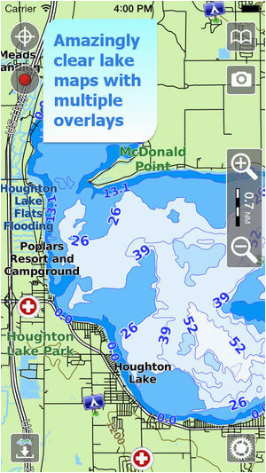 aqua map michigan lakes gps hd on the app store
