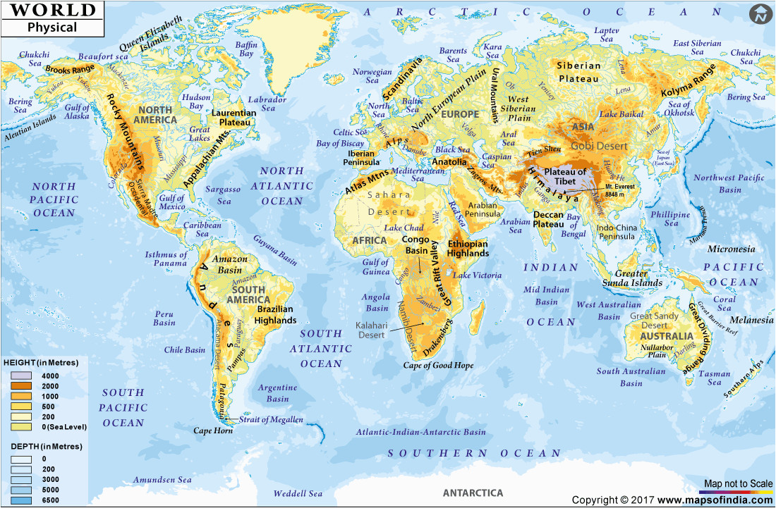 world physical map physical map of world