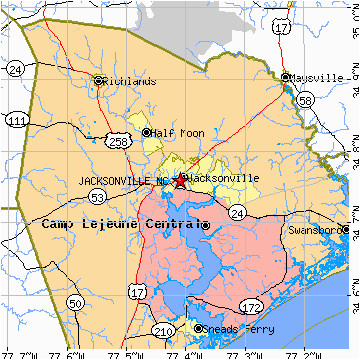 map of jacksonville north carolina bnhspine com