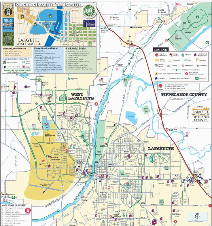 lafayette west lafayette map home of purdue things to do west