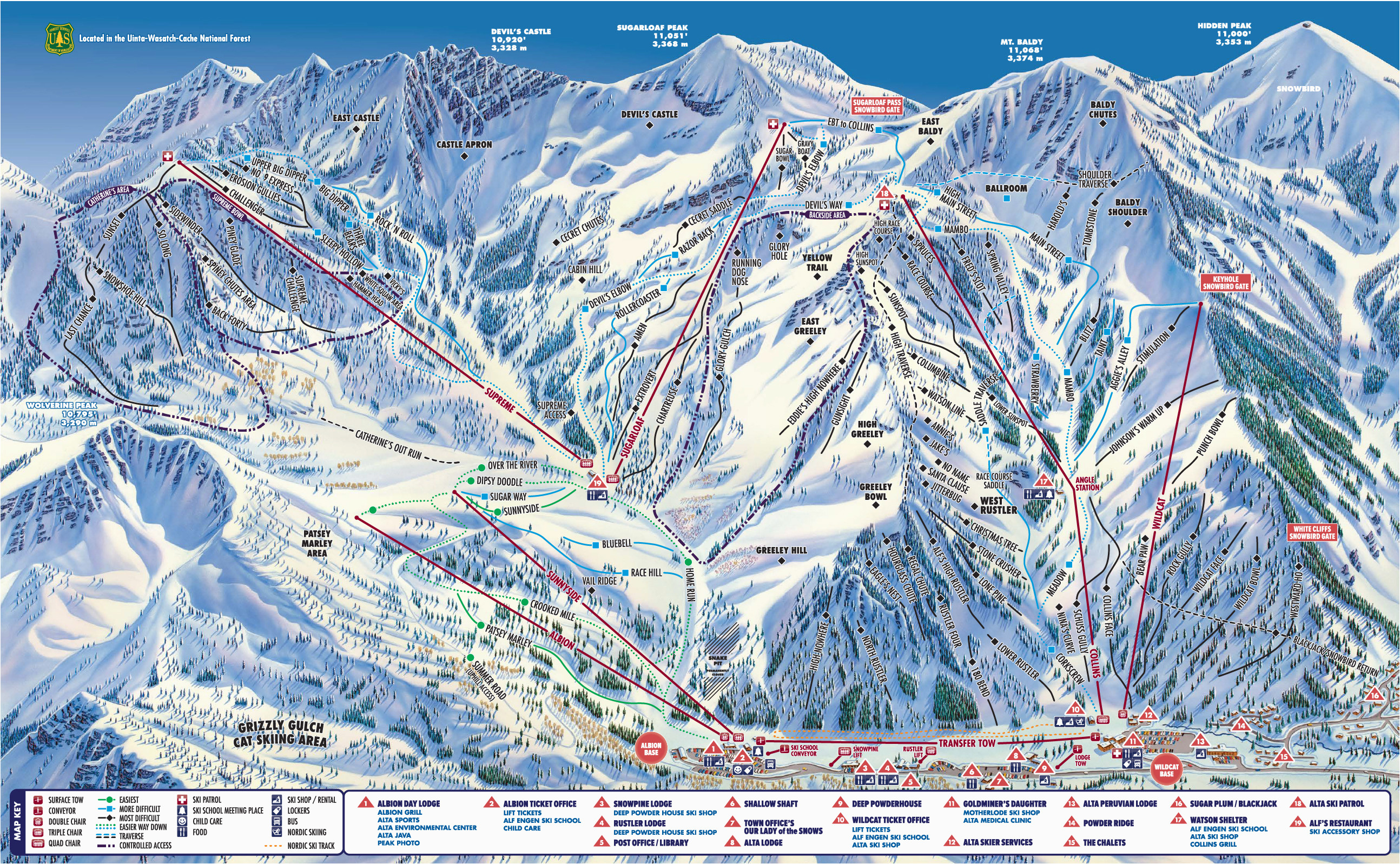 alta ski resort map weather information ski utah