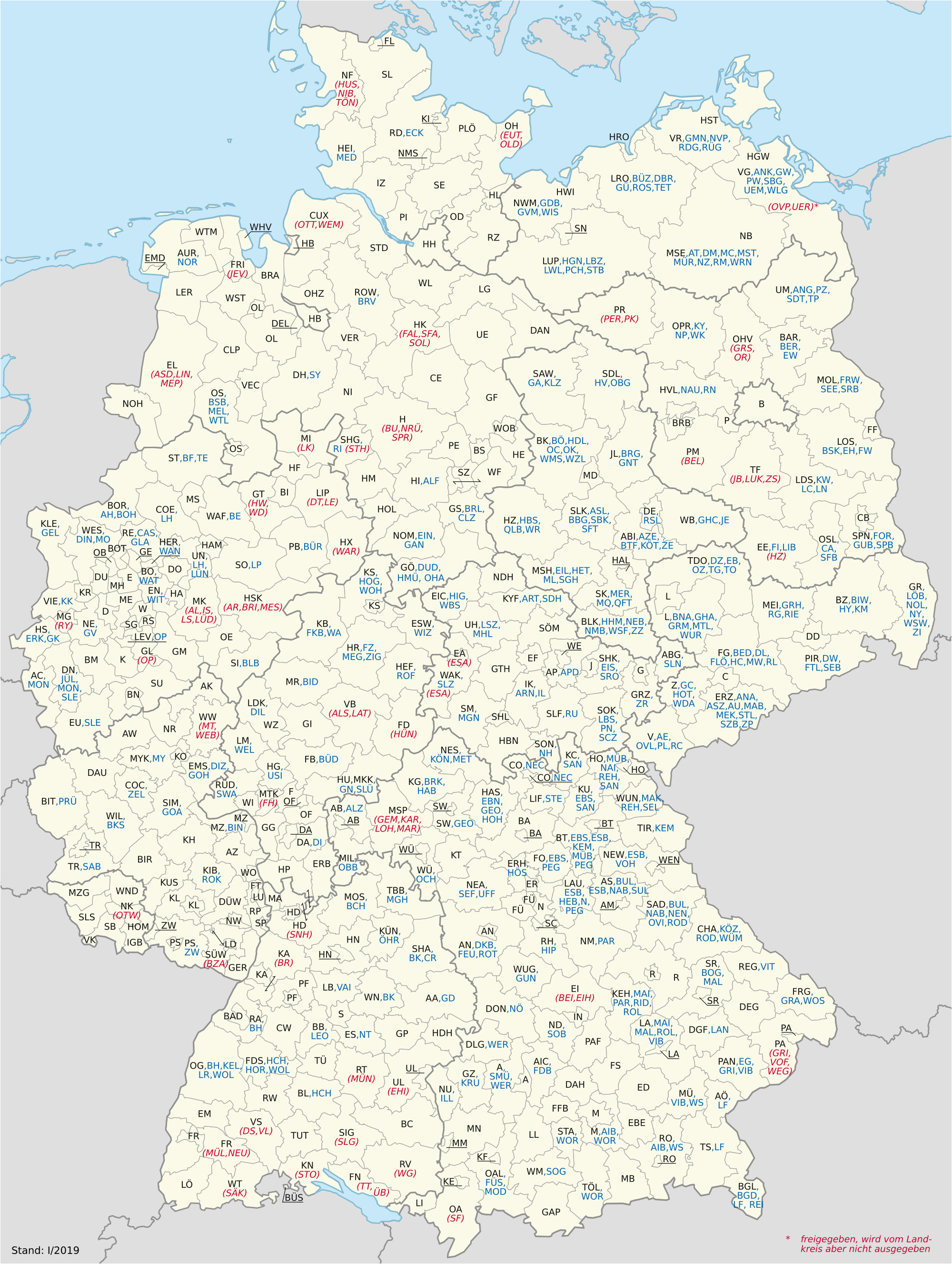liste der kfz kennzeichen in deutschland wikipedia