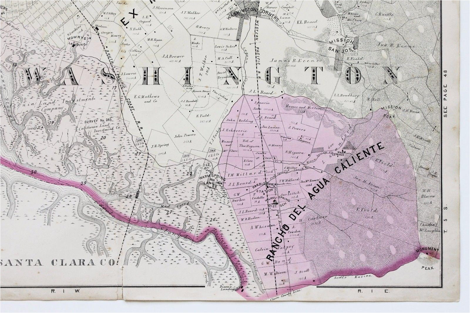 1878 washington california map newark alameda county plats mission