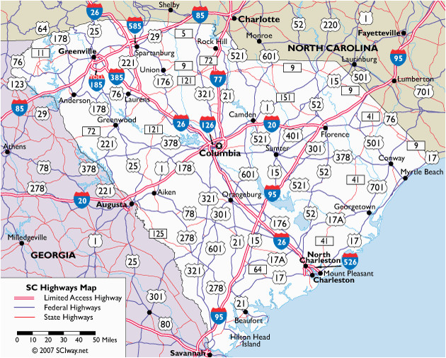 map of south carolina highways