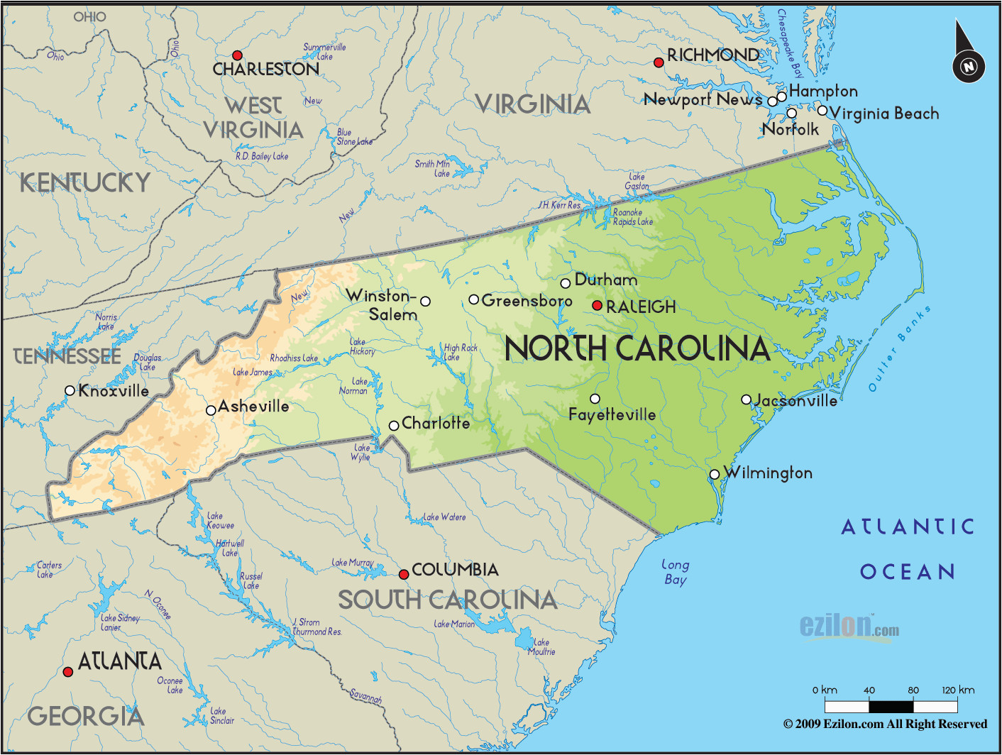 map of north carolina toursmaps com a