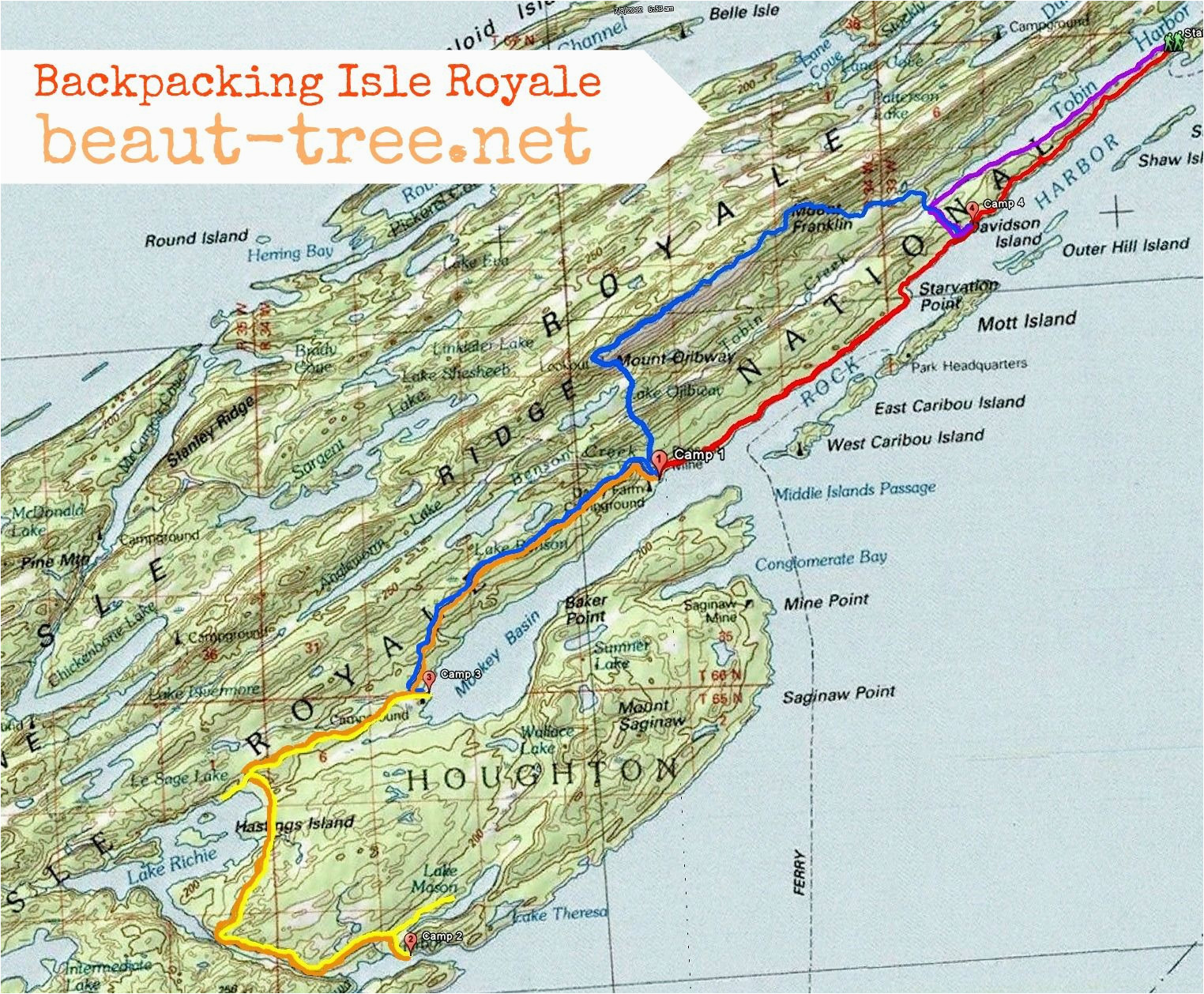 isle royal map backpack pinterest backpacking national parks