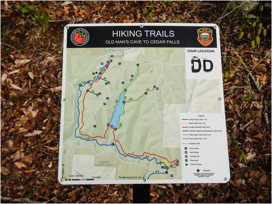 trail map at end of group camping area picture of hocking hills