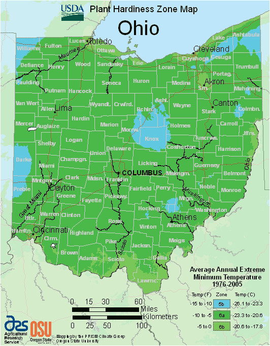 map of usda hardiness zones for ohio