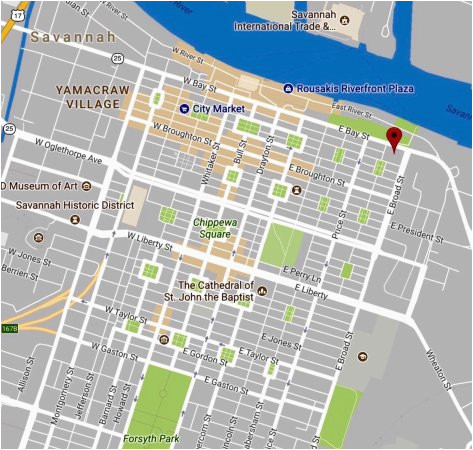 map with plaza location fronting savannah river picture of