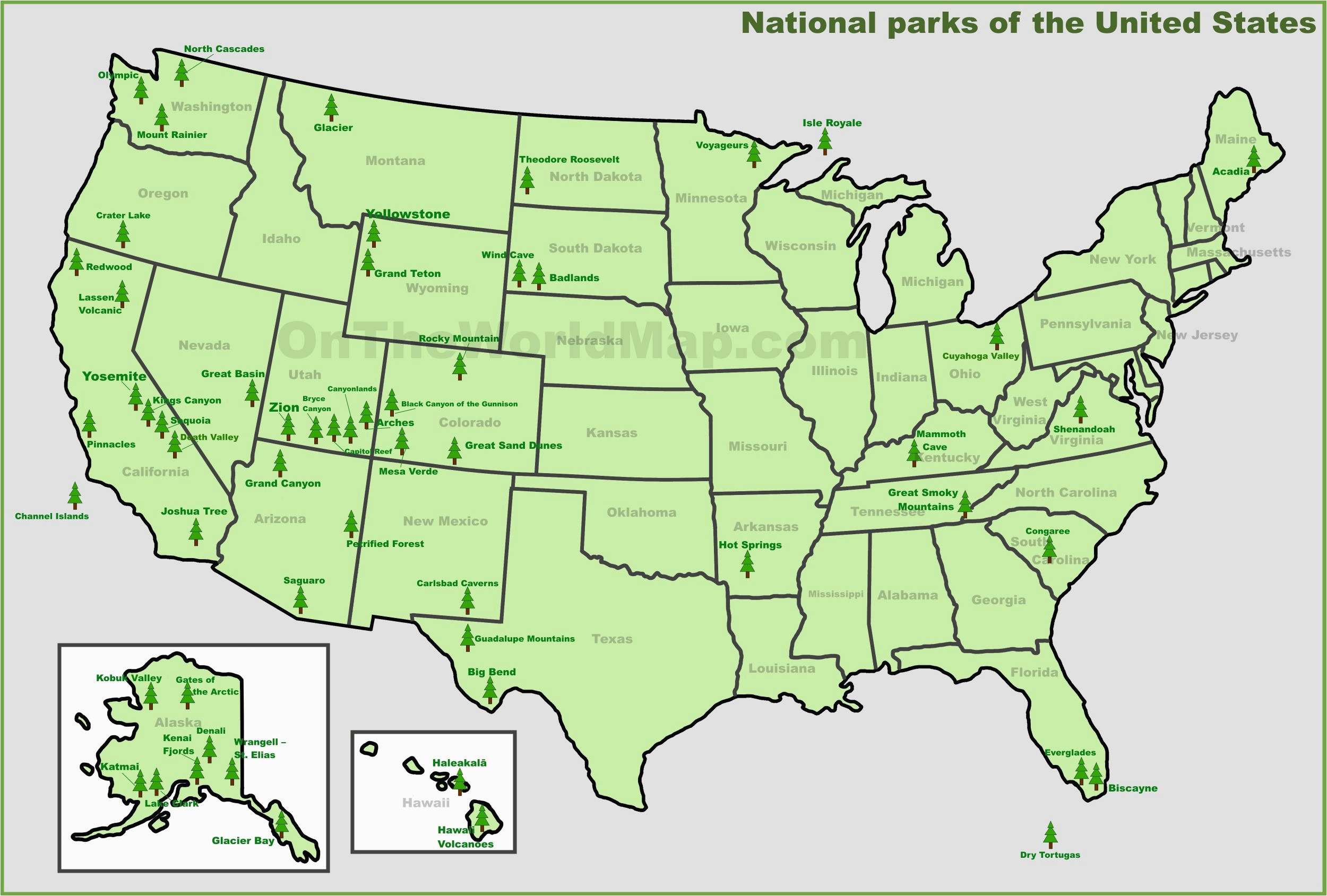 map california national parks detailed map the national parks in