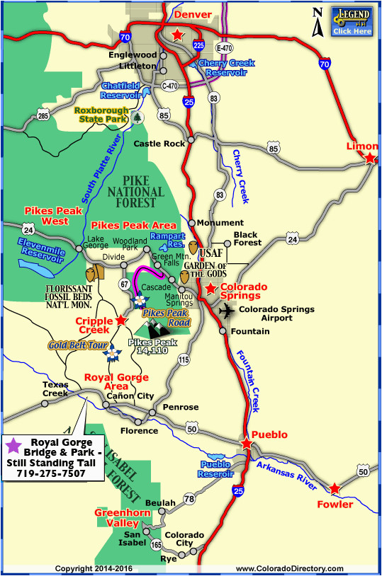 map of colorado towns and areas within 1 hour of colorado springs