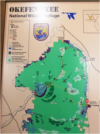 map of area picture of okefenokee national wildlife refuge
