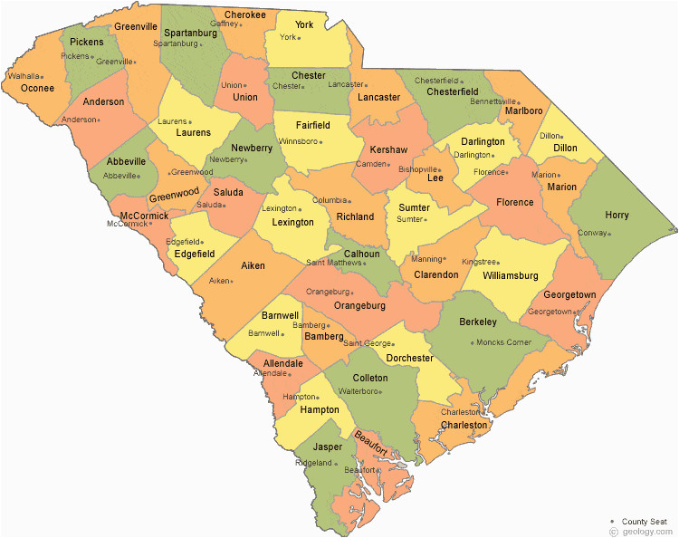 south carolina county map