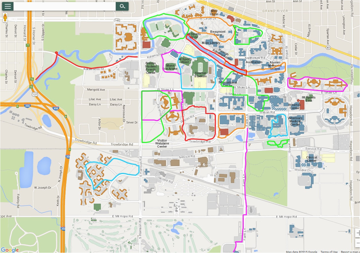 michigan state university map fresh campus maps ny county map