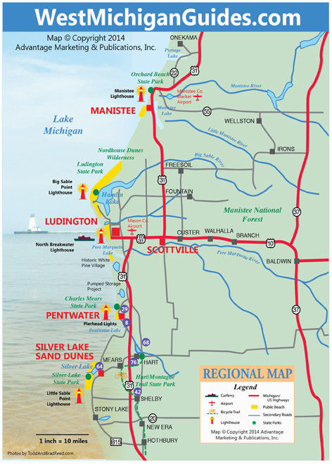 west michigan guides west michigan map lakeshore region ludington