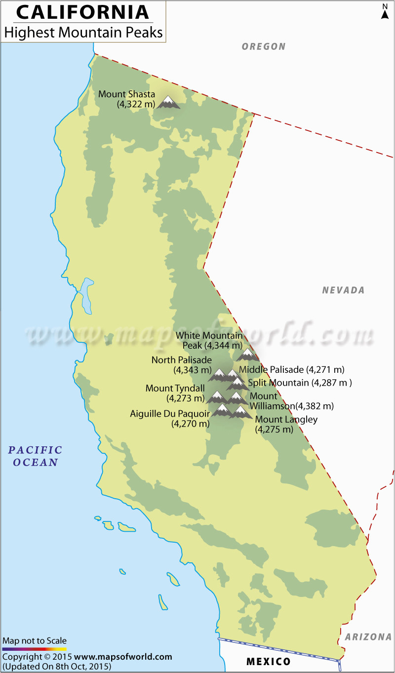 mountain ranges maps of california california map with mountains map