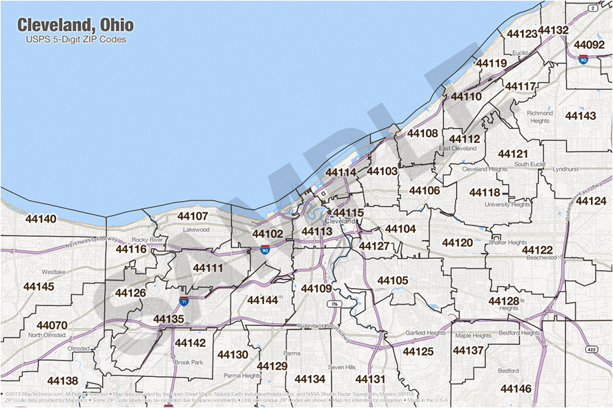 Ohio Area Zip Codes Map 7924