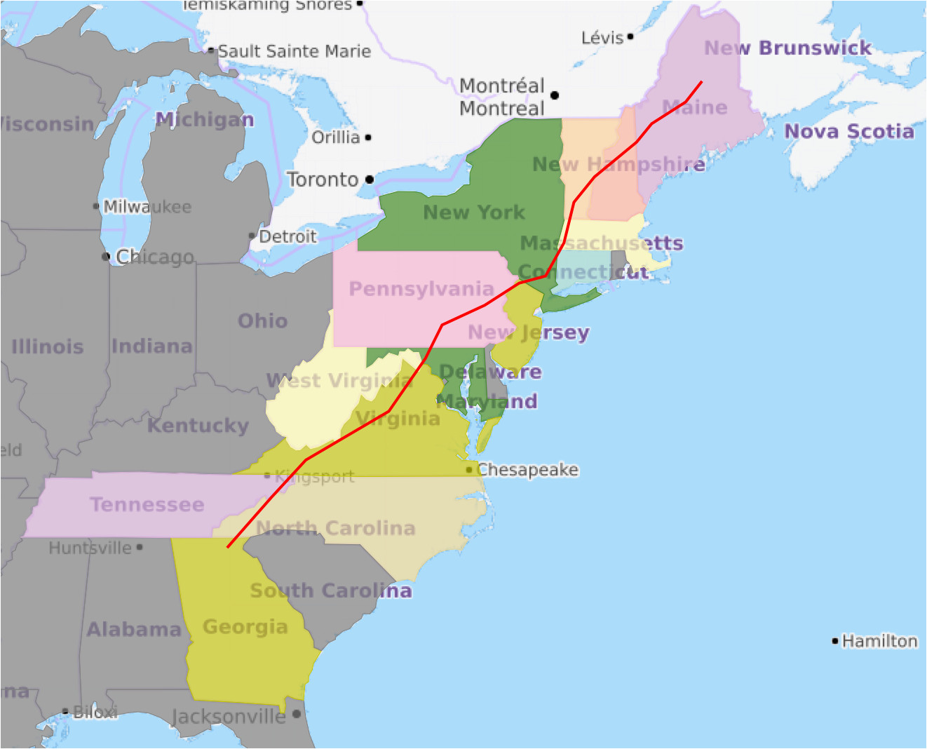 appalachian trail georgia map new east coast us appalachian trail