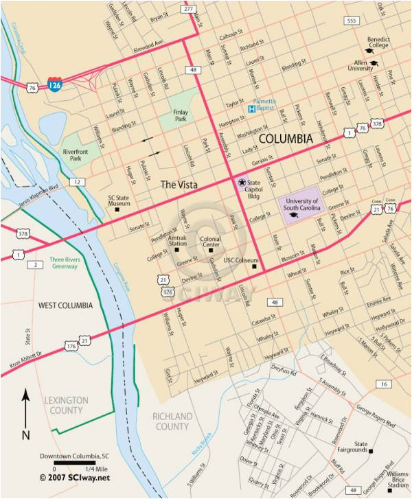 downtown columbia south carolina free online map