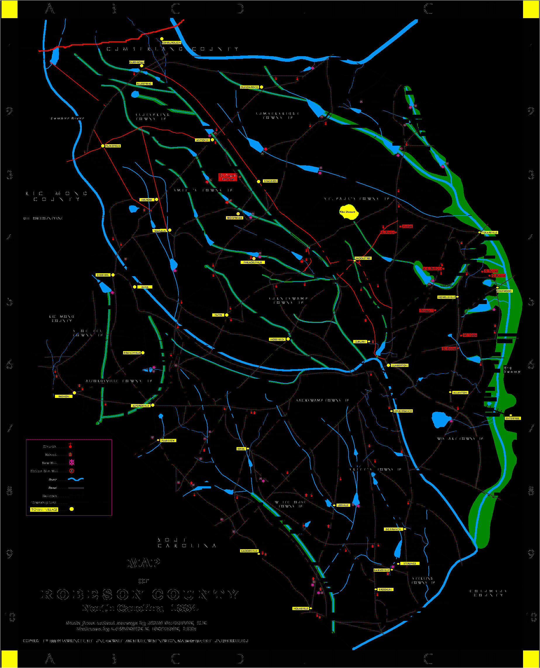 north carolina county map