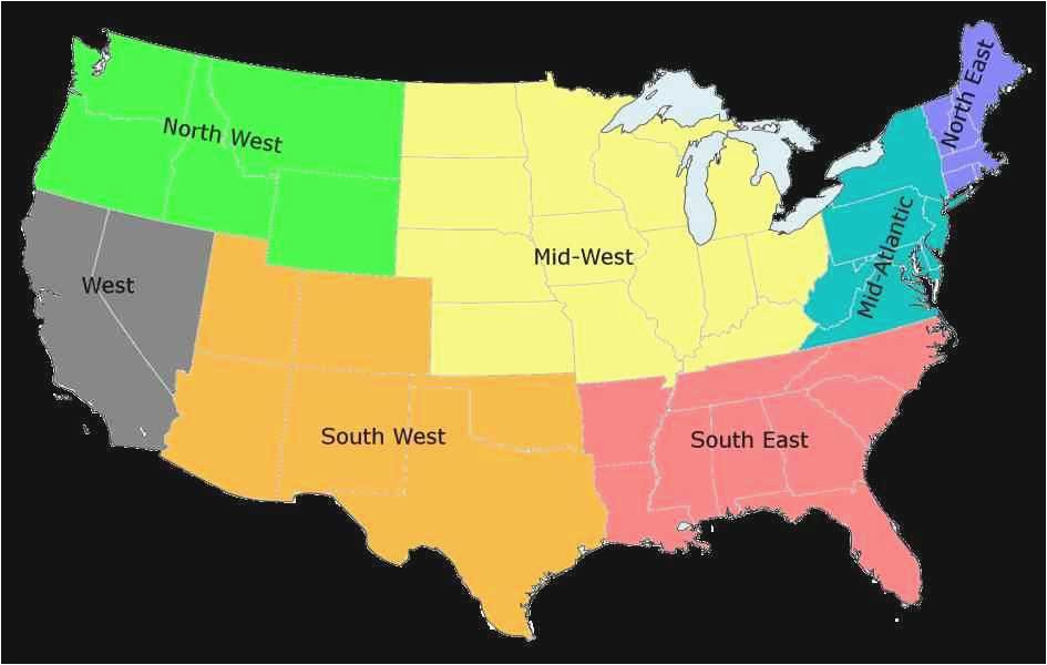 Части сша. Регионы США. Запад США карта. Деление США на регионы. Восточная часть США.