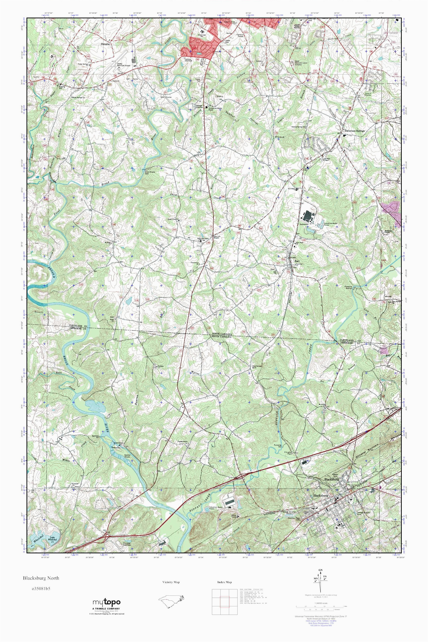 mytopo blacksburg north south carolina usgs quad topo map