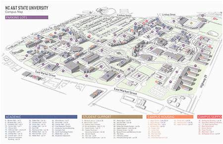 North Carolina Universities Map Campus Map north Carolina A T State University