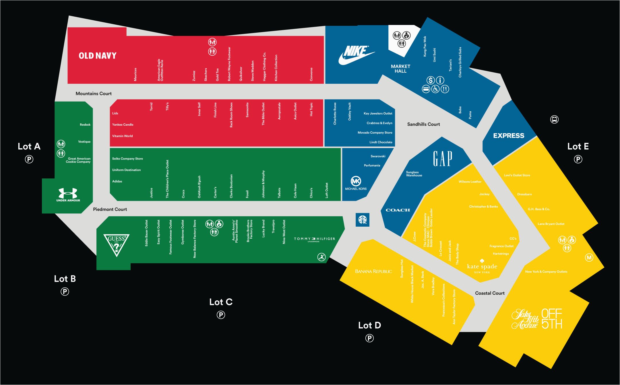 welcome to charlotte premium outletsa a shopping center in