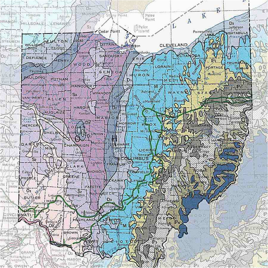 Ohio Geological Map Geologic Maps Of The 50 United States Of Ohio Geological Map 