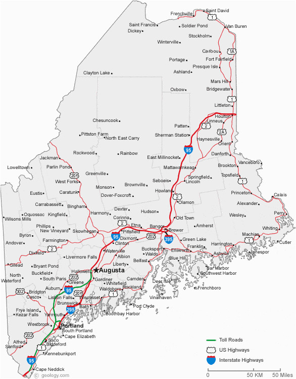 map of maine cities maine road map