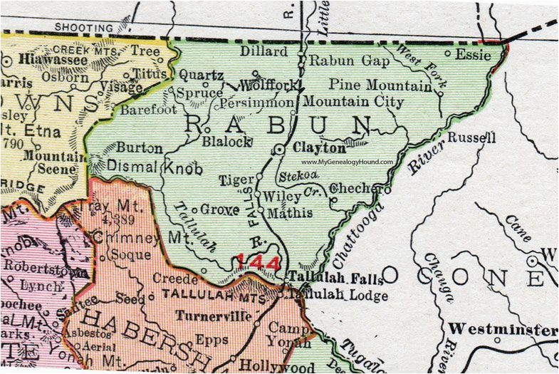 rabun county georgia 1911 map rand mcnally clayton mountain