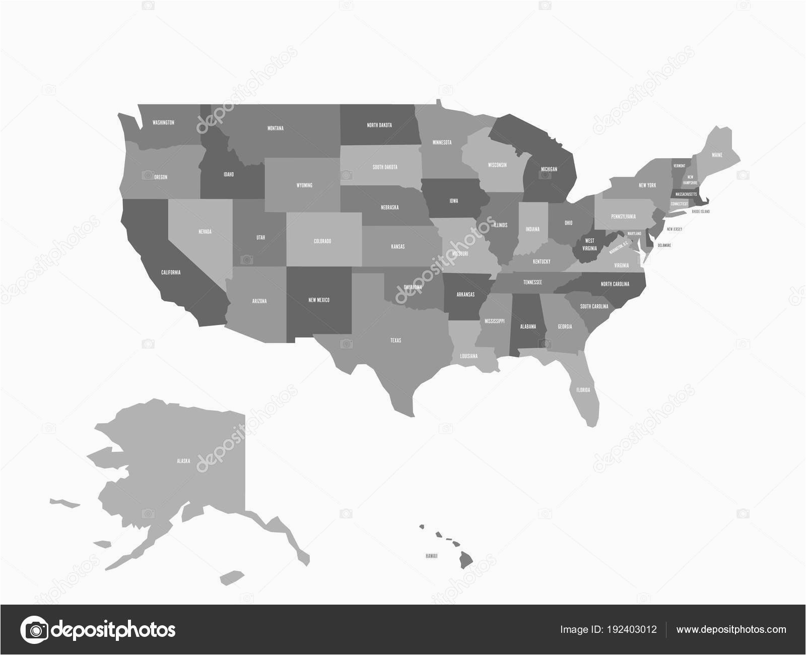 political map of united states od america usa simple flat vector