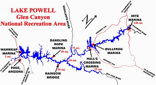 map of lake powell with mile markers travel dreams lake powell