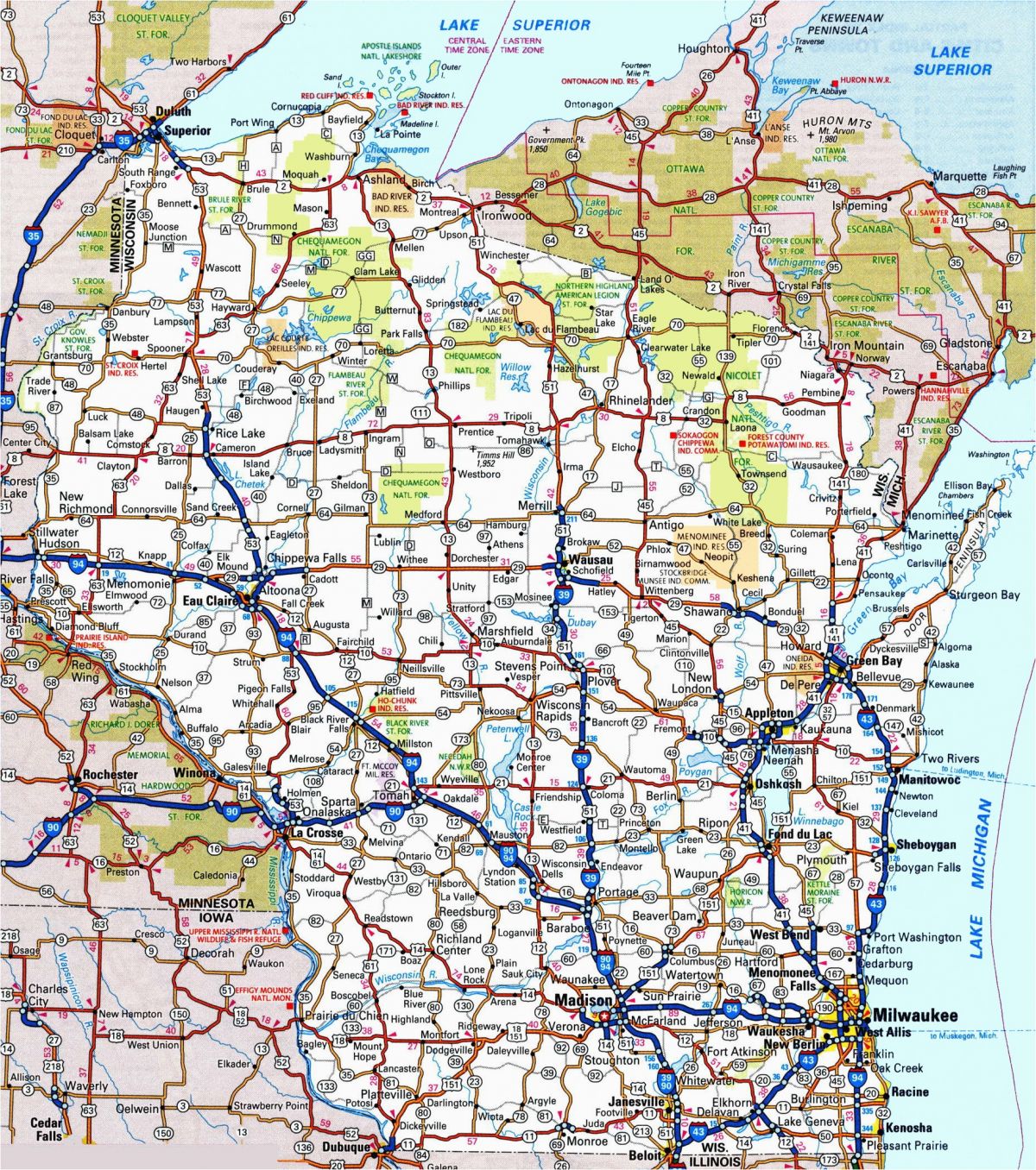 Road Map Of Upper Michigan Wisconsin Road Map Of Road Map Of Upper Michigan 1200x1356 