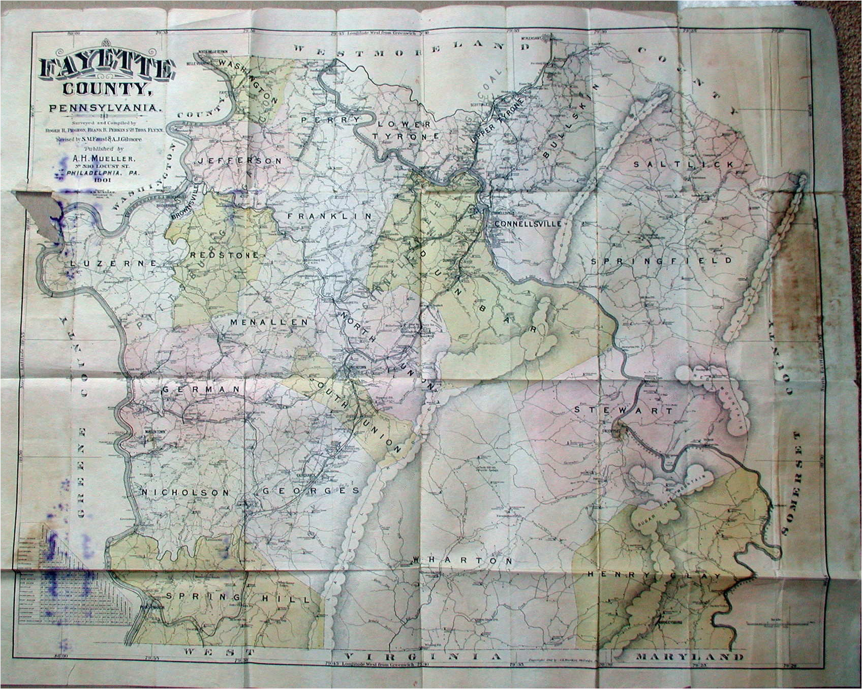 1900 s road maps of pennsylvania