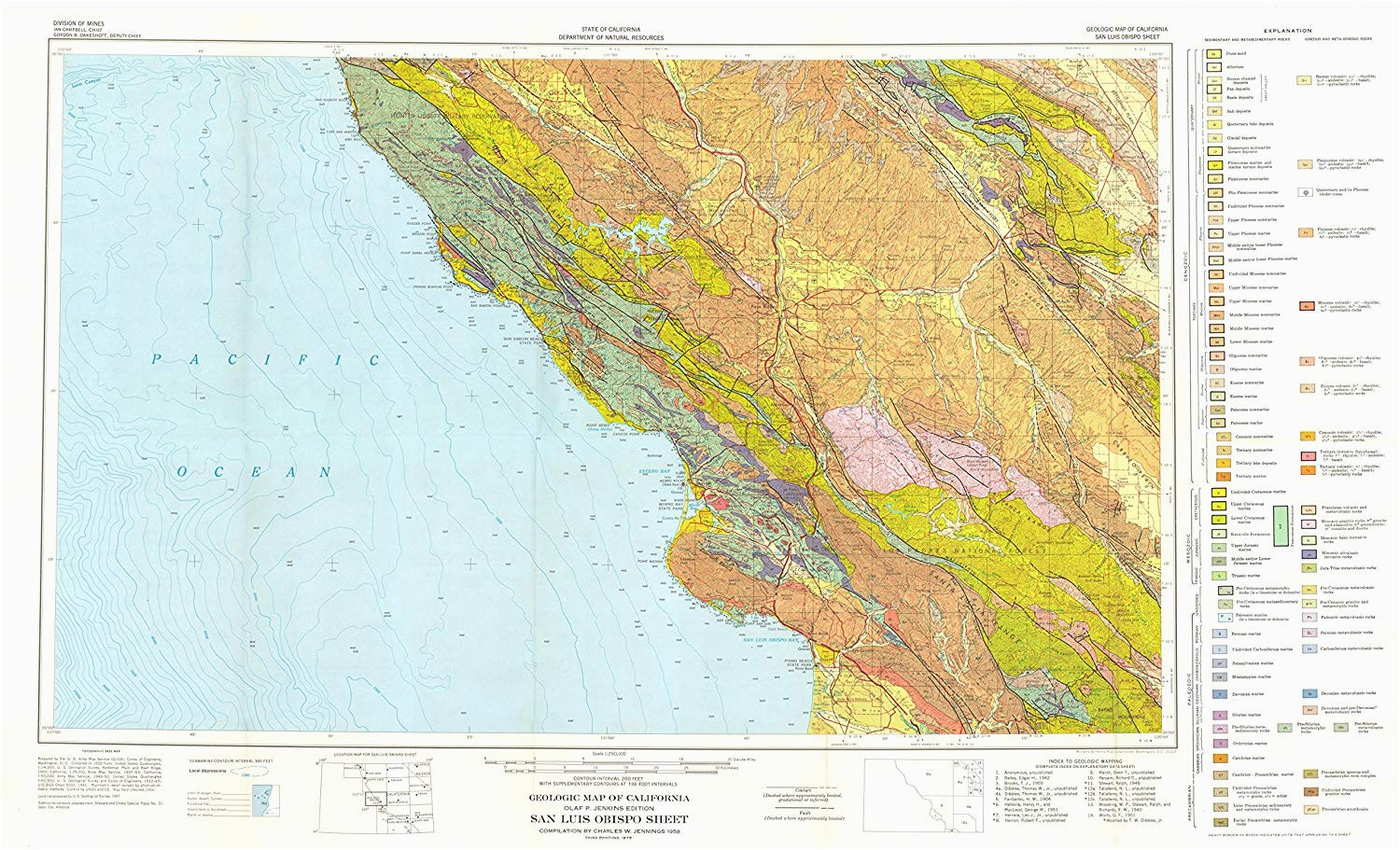 amazon com mining map san luis obispo california sheet ca mines