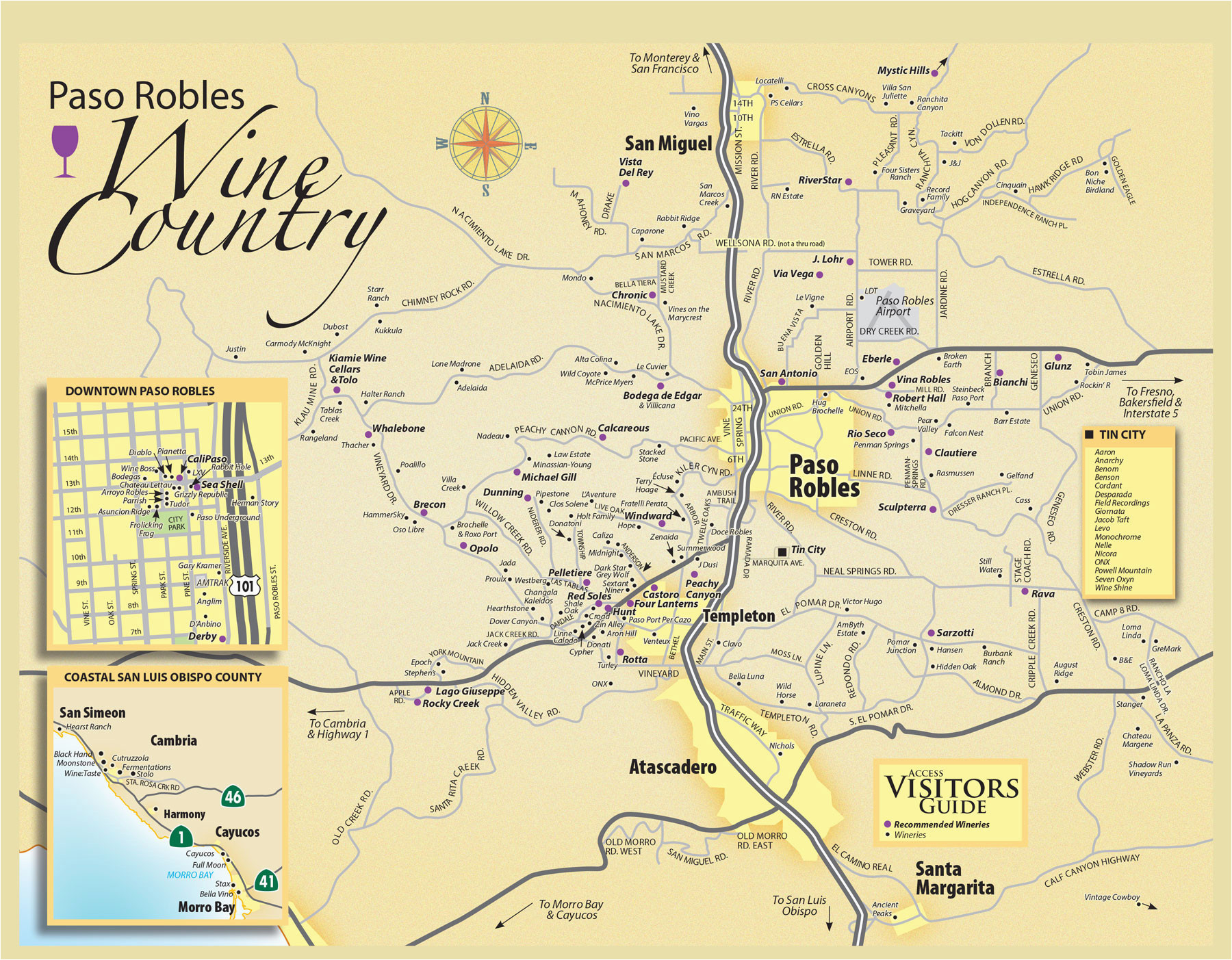 paso robles wine tasting map paso robles daily news large map of