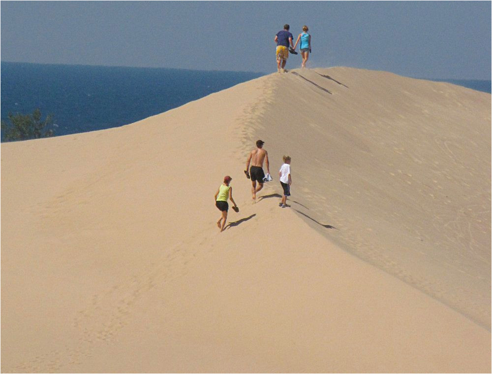 the silver lake dunes area of hart and mears is a popular summer