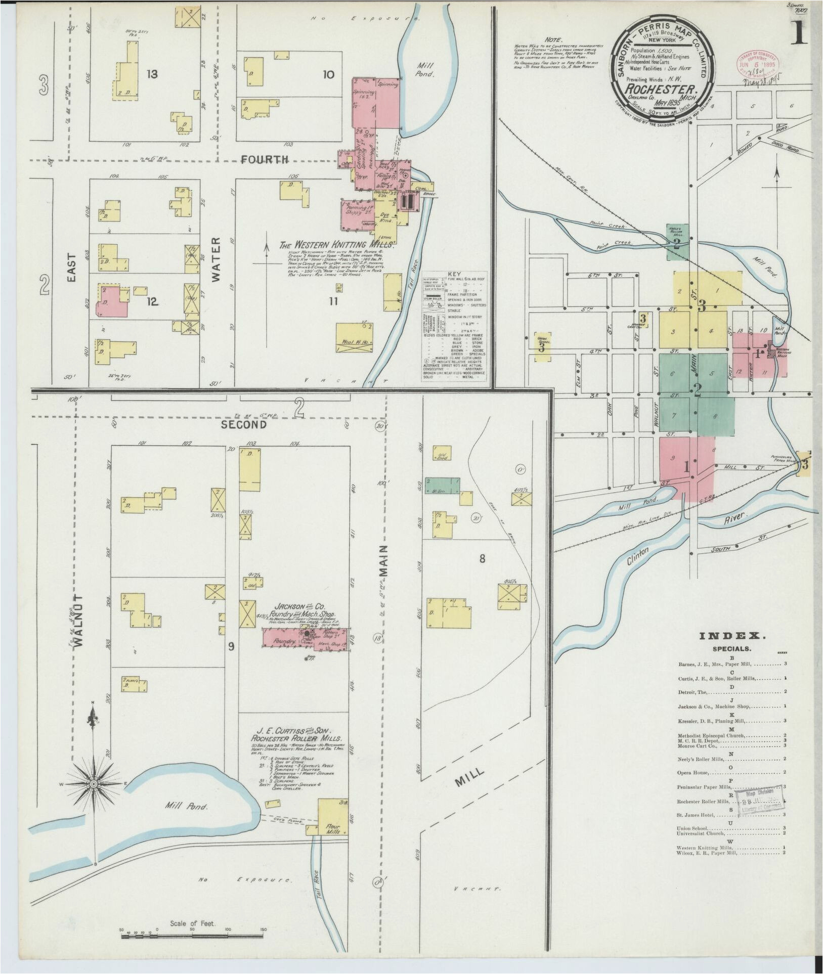 sanborn maps 1800 1899 oakland county michigan library of congress