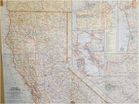 vintage southern california map wall decor hanging wall map