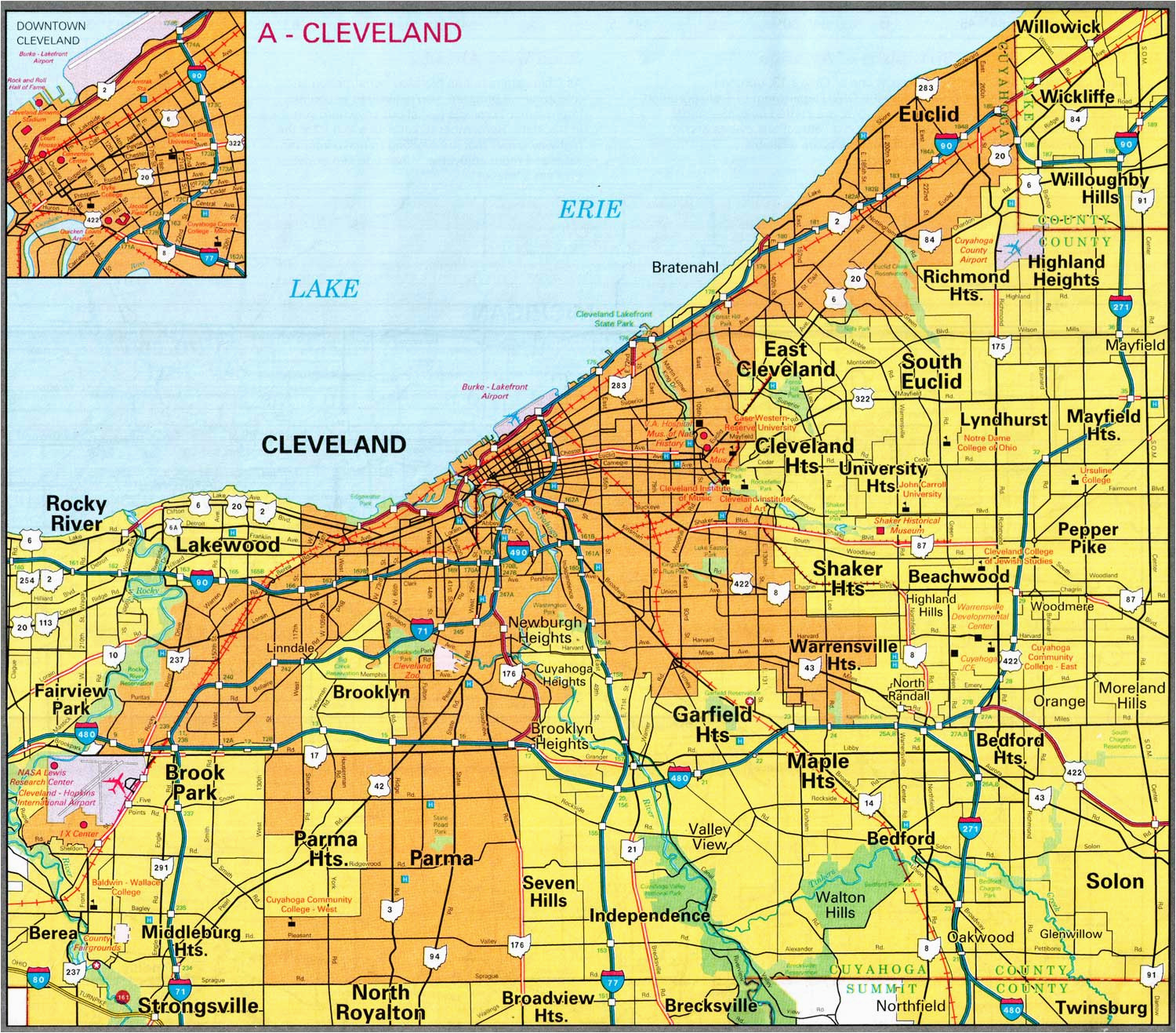 Suburbs Of Cleveland Ohio Map City Map Sites Perry Castaa Eda Map Collection Ut Library Online Of Suburbs Of Cleveland Ohio Map 